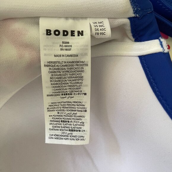 Women's BODEN Colour Pop Swimsuit Bathing Suit One Piece Rubicondo Size 36C - Picture 3 of 4
